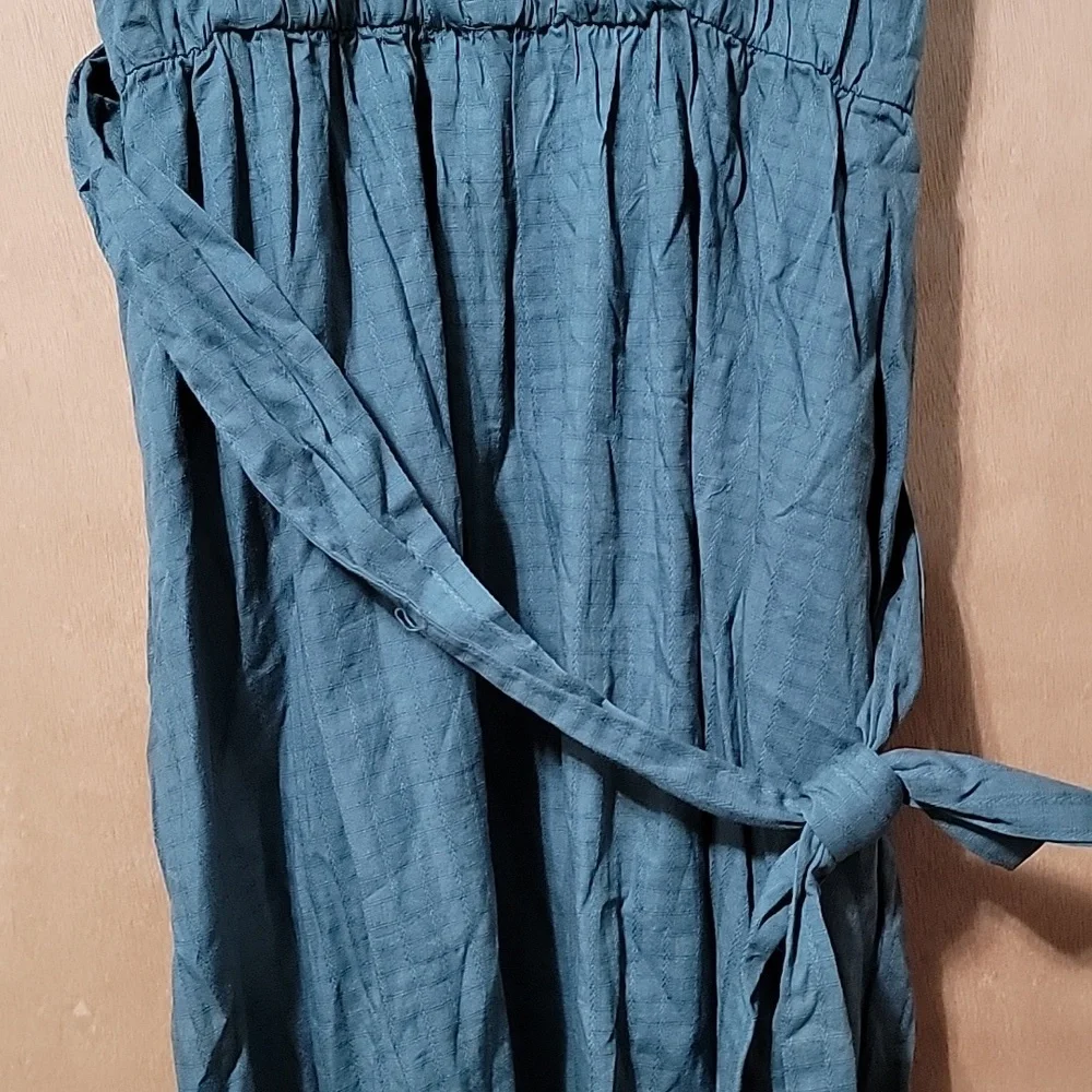 Nwt Universal Thread Dress Teal Wrap Top Full Skirt V Neck Textured - Picture 4 of 12